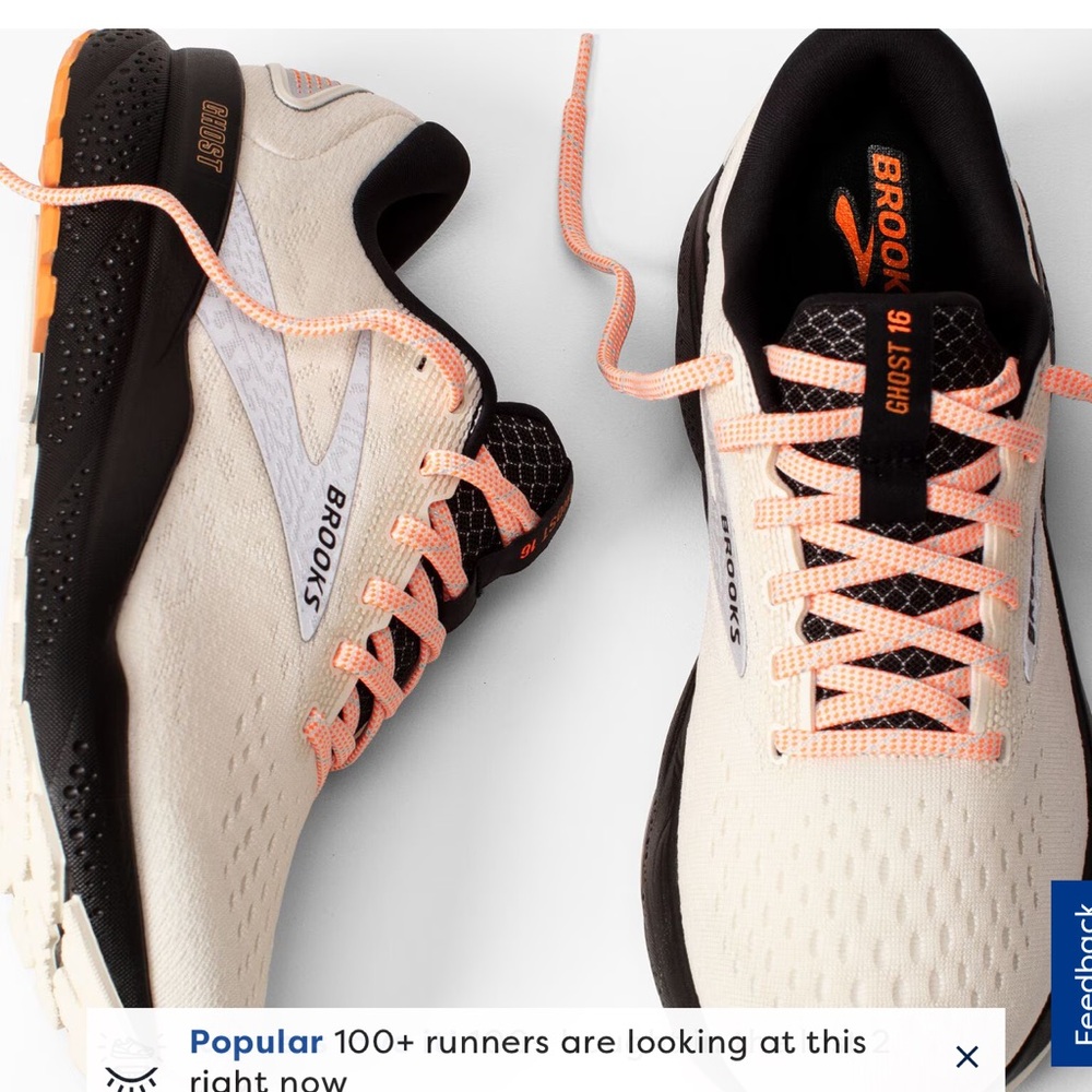 Brooks White and Black Athletic Shoes with Breathable Mesh